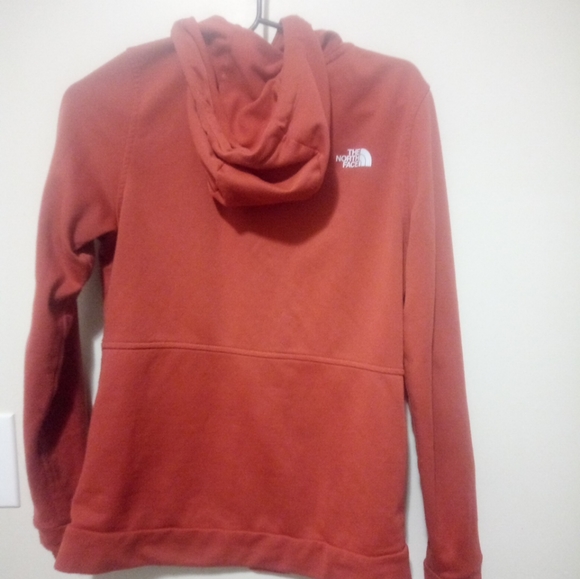 Woman orange north face hoodie zip up jacket size small - Picture 3 of 3